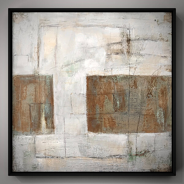 abstrakte Malerei auf Leinwand, Mixed Media, Acryl, Rost